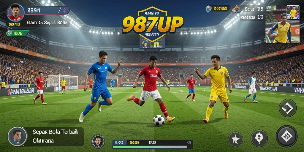 Gambaran menarik dari gameplay seru 987UP di lapangan sepak bola.