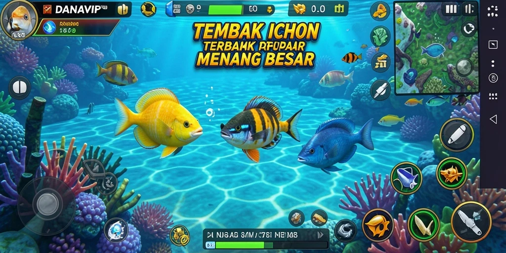 Screenshot gameplay Tembak Ikan yang menampilkan aksi seru di DANAVIP.