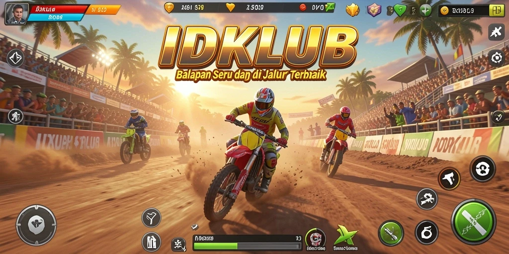 Tampilan gameplay seru di IDKLUB dengan balapan menegangkan.