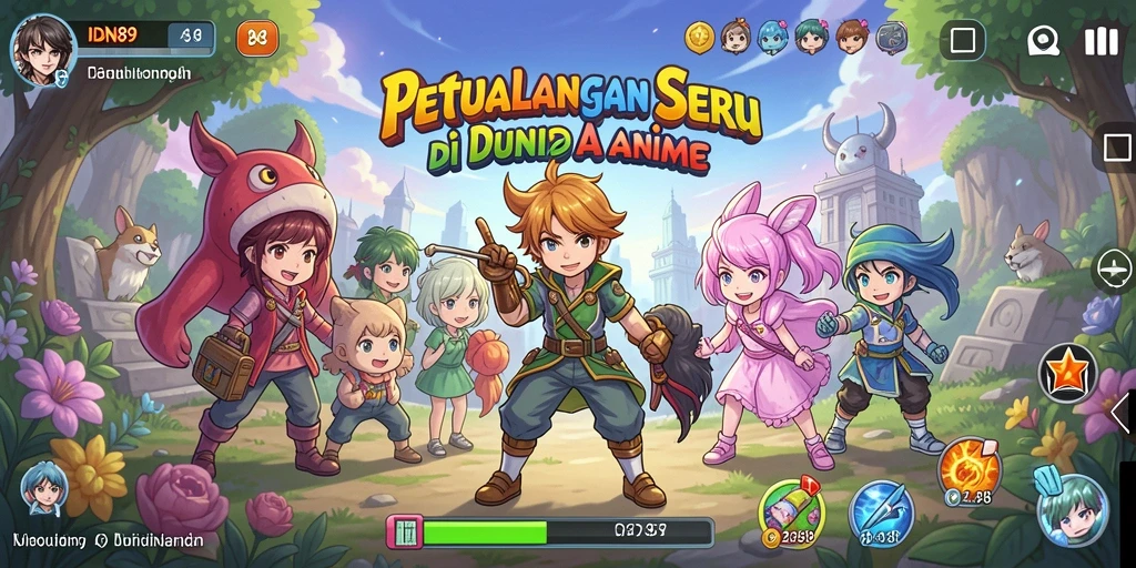 Tampilan menakjubkan dari gameplay IDN89 dengan karakter anime yang menarik.
