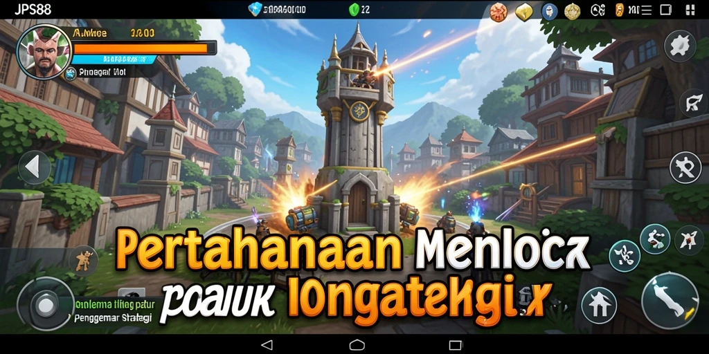 Screenshot menampilkan gameplay intens dari JPS88 Tower Defense.