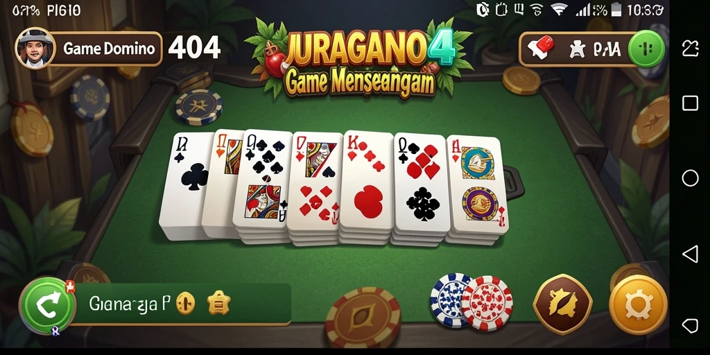 Gameplay JURAGAN404 yang mendebarkan di dalam permainan Domino.