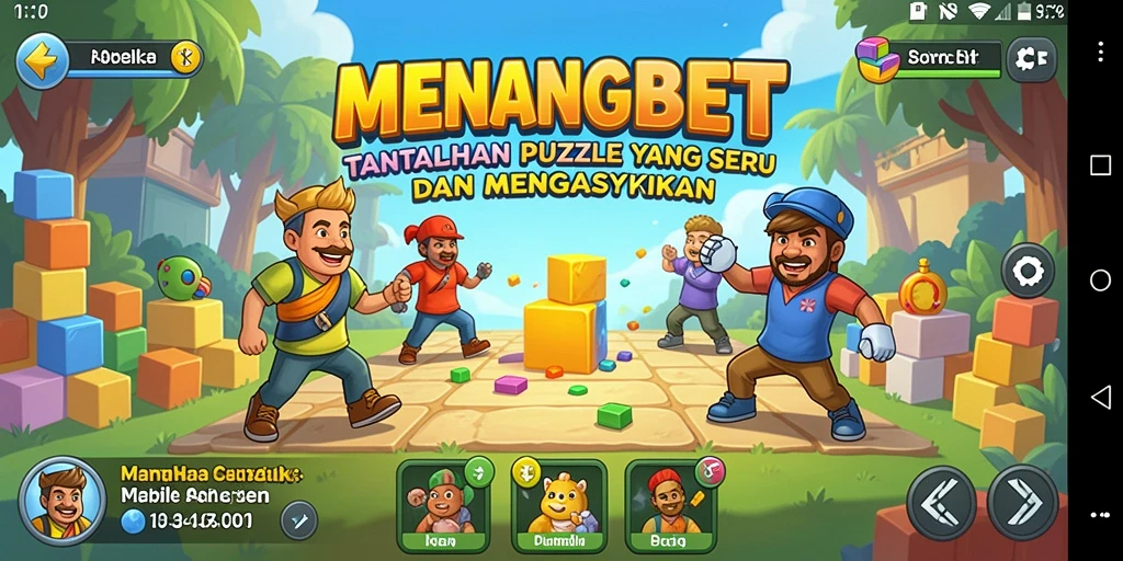 Screenshot gameplay MENANGBET menunjukkan tantangan teka-teki yang menarik.