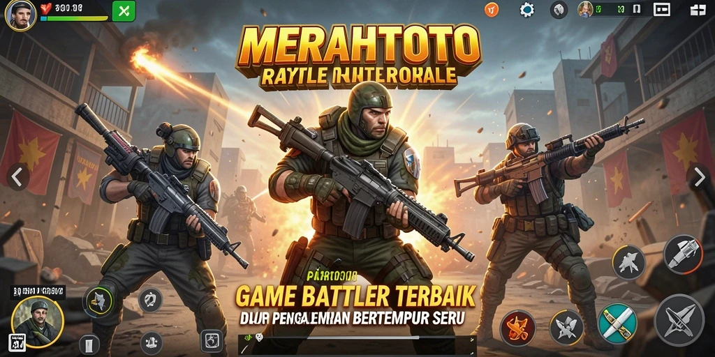 Gameplay MERAHTOTO yang seru dan penuh strategi Battle Royale.