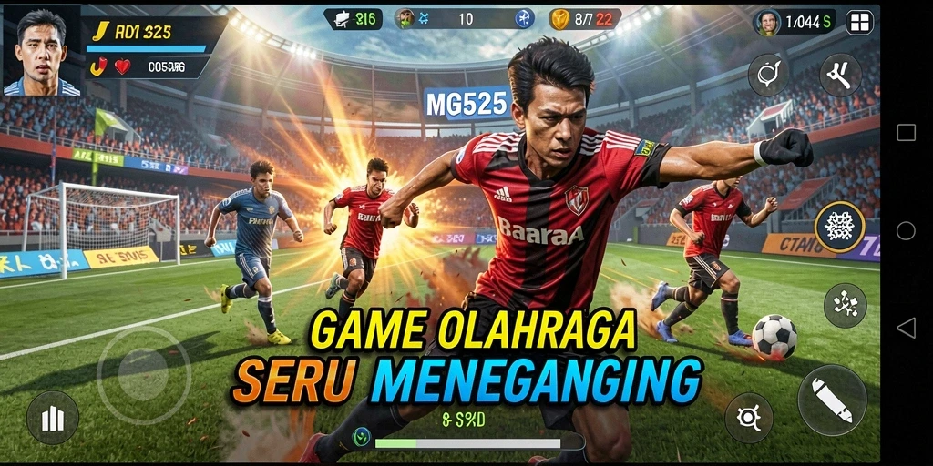 Tampilan screenshot gameplay MG525 yang menampilkan aksi olahraga seru.