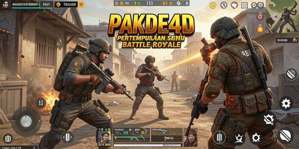 Screenshot gameplay PAKDE4D menampilkan pertarungan seru di medan perang.
