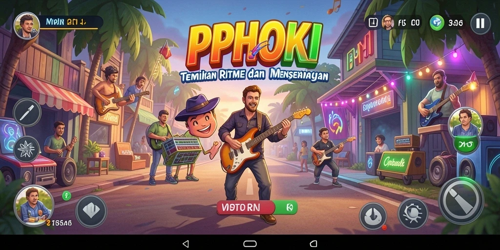 Screenshot gameplay PPHOKI menampilkan pengguna menikmati tantangan musik.