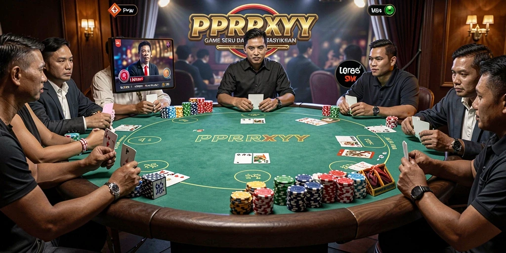 Tampilan gameplay Poker yang menegangkan dan interaktif di PPRRYY.