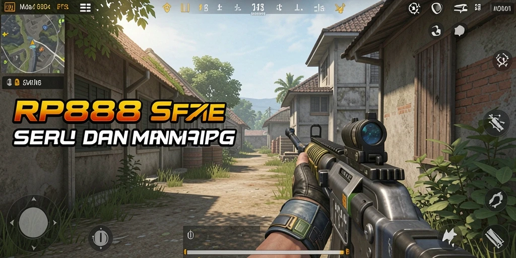 Tampilan gameplay seru dari RP888 dengan aksi tembak-menembak yang intens.