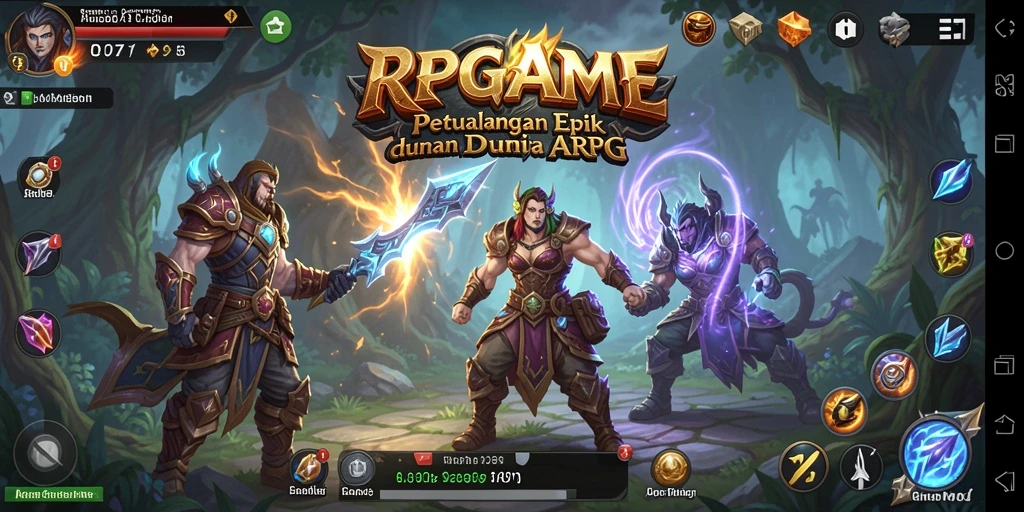 Tampilan gameplay RPGAME dengan petualangan ARPG yang mendebarkan.